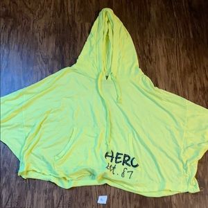 Bright yellow aero hoodie type